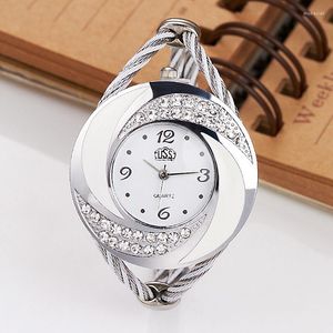 Wristwatches Rhinestone Large Wrist Watch Women Fashion Vintage Styling Female Designer Ribbon Band Dress TimeWristwatches