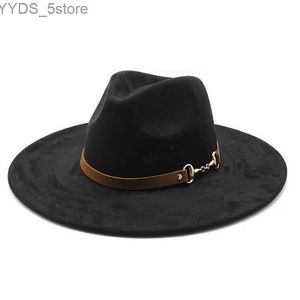 Wide Brim Hats Bucket Hats Women's hat british top hat Men's panama Cowboy hat jazz free shipping luxury fedora fashion Golf cap elegant women wide brim YQ231116