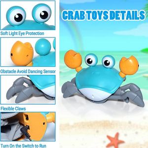 Electric/RC Animals Baby Crab Crab Dancing Dancing Moving Toy Crab Toy Electric Baby Baby Toy Crab Away مع Music LED LID UP Depalive Gift 230414