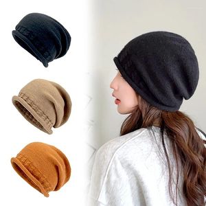 Berets 2024 Winter Hüte Männer Frauen Gestrickte Warme Kappen Einfarbig Beanies Hip-hop Slouch Skullies Casual Bonnet Beanie hut Gorros