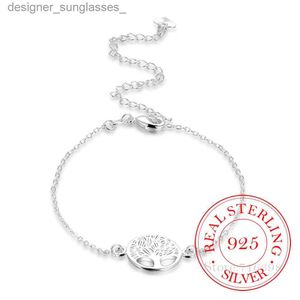 Anklets 925スターリングシルバーライフツリー女性用アンクレットパーソナライズされたブレスレットバングルビルタイギフトパルスラモーダー231116