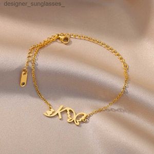 Anklets Inledande bokstavsfjäril Ankletter för kvinnor A-Z Letters Farterfly Rostfritt stål Anklet Summer Beach Jewelry Gift Free Shippingl231116