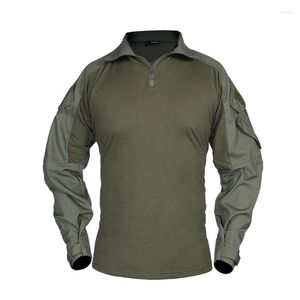 Camicie da uomo 2023 uomini camicia tattica dell'esercito swat soldati maglietta da combattimento militare manica lunga cp camuflage paintball