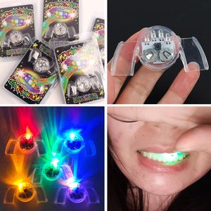 LED Rave Toy Luminoso Bocca Bretelle Pezzo Glow Denti Colorati Novità Luci Sicurezza Halloween Cosplay Party DJ club Glow Tooth Kids