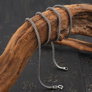 Chains 3mm Width S925 Sterling Silver Vintage Popcron Chain Necklace Man Woman Real Retro Long Corn Sweater Link Jewelry