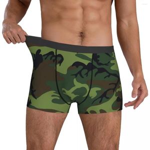 Mutande Intimo classico mimetico Modello verde militare Pantaloncini da uomo Slip Boxer elastici Stampa di alta qualità Over Size