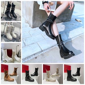 Cleo Combat Black Biker Boots Rene Caovilla Womens 발목 가죽 오토바이 다이아몬드 뱀 뱀 권선 첼시 디자이너 부츠 패션 신발 청키 흰색 검은 색