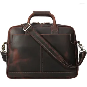 Aktentaschen Retro Leder Business Herren Aktentasche Große Kapazität Handtaschen 16 Zoll Laptop Tasche Tragbare Shoudler Messenger Bags 2023
