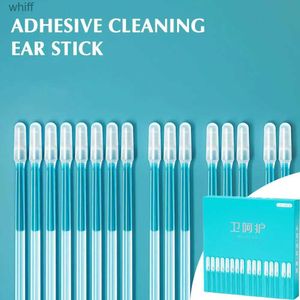 Bawełniany wymaz 24pcs Sticky Ear Pick Alehive Ear Cleaner Zestaw do czyszczenia ucha wielokrotnego użytku Sticky Uch Sticks Sticky Botton Swab Cleaning Tooll231116