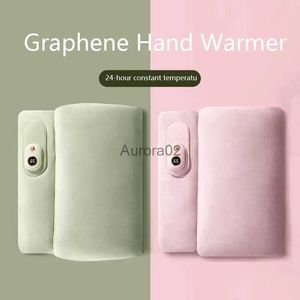 Rymdvärmare USB Graphene Electric Hand varmare bärbar värmare snabbvärme händer magen varmare vinter varma handskar med temperaturdisplay yq231116
