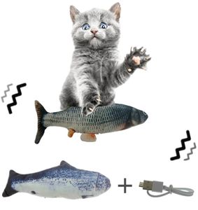 30CM Pet Cat Toy USB Charging Simulation Electric Dancing Moving Floppy Fish Cats Toy For Pet Toys Interactive Dog Drop3333795