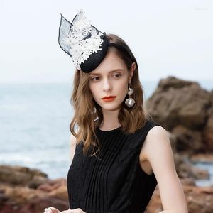 BERETS SPRING SOMMER FEDORAS HAT British Fashion Flax Banket Cap Female Wedding Elegant Hats Ladies Beautiful Caps H6593