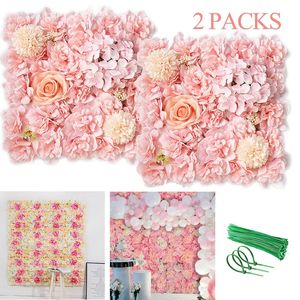 Christmas Decorations 2 PACKS of Artificial Flowers Wall Decoration Panels 3D Silk Rose Flower Mat For Backdrop Wedding Party Baby Shower Decor 231116