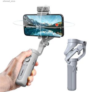 Stabilizers Handheld Gimbal Stabilizer for Smartphone 3-Axis Phone Gimbal Magnetic Fill Light Portable and Foldable for iPhone Android Q231116