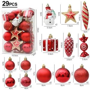 Decorações de Natal Bolas de árvore de Natal Red Candy Cane Pendurado Ornamento Grande Conjunto de pingentes Decorações de Natal para casa 2024 Natal Navidad Ano 231116