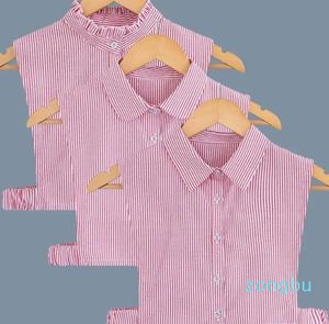Yay bağları Yetişkin erkekler gömlek bluz sahte yakalar kadınların düz renkli iş sahte yaka boyunbağı kazak