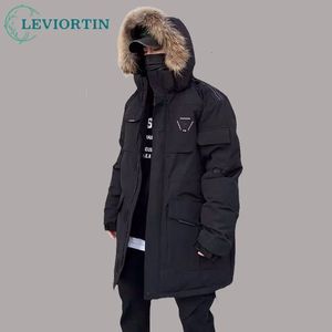 Giacche da uomo Piumino d'anatra bianco Cargo caldo piumino con cappuccio spesso imbottito Coppia soprabito di alta qualità termico invernale Parka streetwear 231116