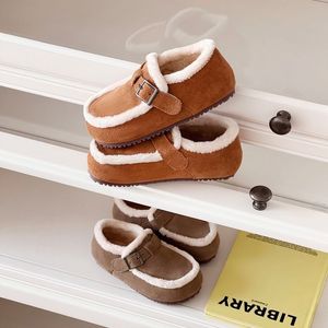 Winter Cotton Shoes for Children Fluffy Shoes with Fleece for Warmth Beanie Shoes Soft Soled Baby Shoes