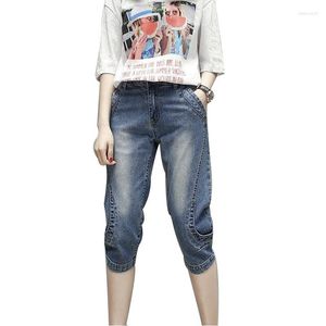 Jeans da donna 2023 Donna Feminino Capris Femme Short Denim Summer Casual Vita alta Pantaloni larghi Harem LY124