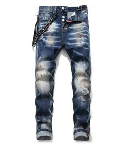 Herren-Jeans Dsquare, europäischer und amerikanischer Luxus-Designer d2, Herren-Jeans, Slim-Fit, elastische Stickerei, Hose, modisch, Swing-Farbe, Herrenbekleidung, US-Größe 28–38