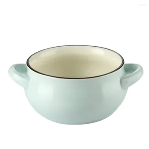 Miski zupa ceramiczna miska porcelanowa radzi sobie z piekarnikiem Cebula serwująca francuska gulasz deser płatki zbożowe ramen bezpieczny kubek chili