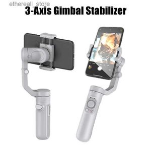 Stabilizatörler roreta 2023 Yeni 3 eksenli el gimbal stabilizatör 360 rotasyon katlanabilir kablosuz selfie sopa ile bluetooth deklanşör tripod q231116