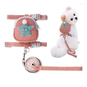 Hundhalsar i ryggsäcken med koppel Lovely Pet Five Pointed Star Apparel D-ring för daglig promenad