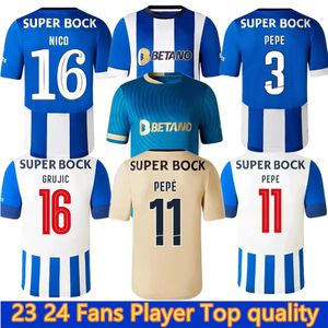 Portos 2023 2024 FC Football Jerseys Kids Kit Football Dragon Fans Player Version 23 24 Home Away 3rd Anniversary Campeoes Pepe Soccer Jersey Kit Short Sleeve