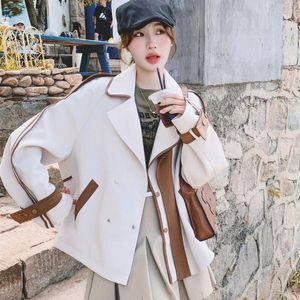 Women's Trench Coats Stylish Commuter Windbreaker White Coat For Women Slimming Loose-fitting Double-breasted