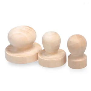 Storage Bottles 9 Pcs Dressing Table Child Cabinet Handles Wood Embossing Stamp Bamboo Wooden Seal