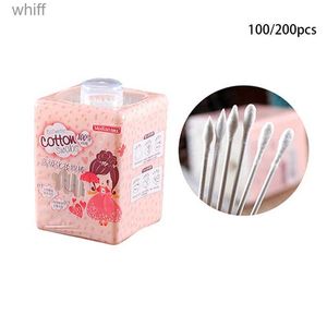 Cotton Swab Double Head Cotton Women 100/200pcs Health Make Up tips Cotton Beauty Swabs Ear Clean Jewelry Pointed Cotton Swabs makeup ToolsL231116