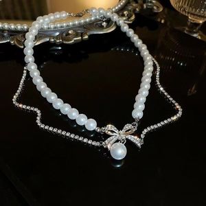 2024 Nature Pearl Circle Necklace Choker Goth Trend Designer Jewelry for Women Necklaces Iced Out Chain Sister Gift Free