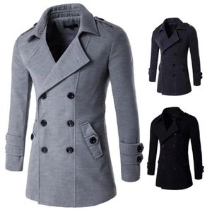 Men's Trench Coats Drop Men British Style Trench top Coat Mens Long trench Coat Masculino male Clothing Classic Double Breasted Overcoat 231116