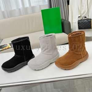 Snap Boot Top Quality Snow Boots Designer Women Mens Shoes Platform Fur Boot Classic Suede Leather Half Booties Winter Warm Wool Boot