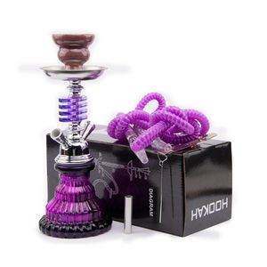 Set di narghilè acrilico da 11 pollici Multigiocatore in metallo viola Shisha Becher Fumatore di sigarette shisha Filtro Arabian Oil Rigs Designer