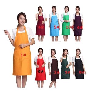 Aventais Avental simples aventais com bolso frontal babador cozinha cozinhar artesanato chef cozimento arte adt adolescente faculdade roupas 200pcs 20 drop deli dhxuj