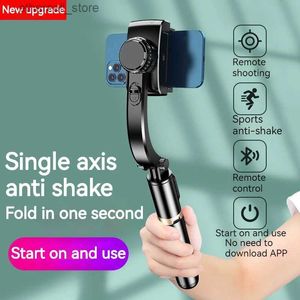 Estabilizadores Gimbal portátil Smartphone Bluetooth Estabilizador portátil com tripé selfie Stick Dobrável Gimbal para Smartphone iPhone Q231116