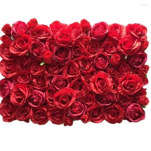 Fiori decorativi TONGFENG Rosso di alta qualità Cadeaux Mariages Pour Invite 3D Bloemen Pannello da parete Silk Rose Party Sfondo Estetico Camera