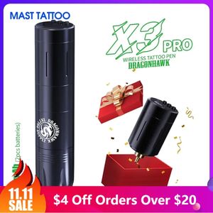 Машинка для татуировки Dragonhawk X3 PRO Беспроводная машина для татуировки Ручка 2 шт. Батарейки высокой емкости Боди-арт Товары для татуировок для начинающих 231115