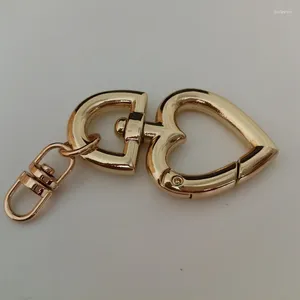 Keychains Wholesale Gold Color Alloy Heart Metal Keychain Keyring Canada Online Sale Bag Jewelry Accessories DIY Women Gift