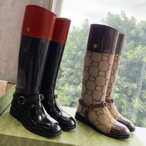 Novas botas femininas botas de grife botas longas sobre o joelho botas superiores com logotipo da marca botas de couro botas de cavaleiro mostram o mesmo estilo Bota de joelho botas de moda 34 42