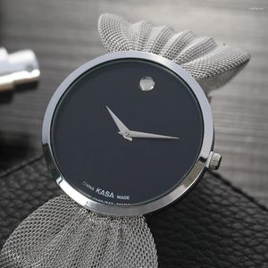 Wristwatches UTHAI BK137 Women's Fashion Quartz Watch Large Dial Butterfly Mesh Strap Simple And Versatile Girls' Jewelry