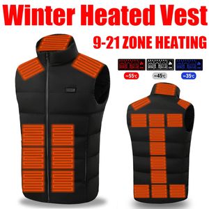 Mäns västar uppvärmda väst USB Intelligent Dual Control Switch 9-11-21 Zone Uppvärmd väst Uppvärmd jakt Vest Winter Men's Women's Warm Vest M26 231115