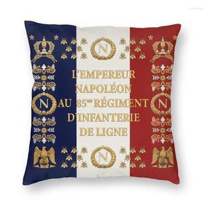 Kudde Napoleon French 85th Regimental Flag Cover France Fleur de Lis Floor Fall för vardagsrumskudde Heminredning