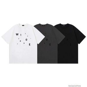 Designer Fashion clothing Luxury Tees TShirts We11done Fashion Br Welldone Korean Irregular Letter Bullet Screen Short Sleeve Men's Loose Round Neck Couple T-shirt