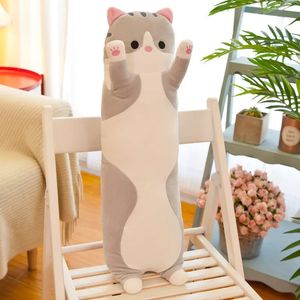 Plush Dolls Cute and Soft Long Cat Pillow Toy Filling Pause Office Nap Sleep Home Decoration Childrens Girl Gift Doll 231115