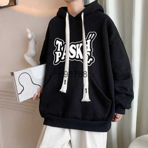 Sweater Men's Hooded Spring Autumn Winter 2023 Loose Fitting Clothes Teenage Boy American Trendy Brand CoatAIFJ