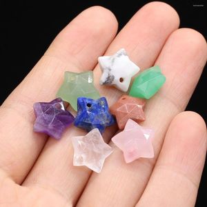 Pendant Necklaces Fine Natural Stone Star Pendants Five-pointed Amethysts Crystal For Jewelry Making Diy Women Necklace Earrings Party Gifts