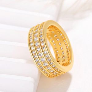 Wedding Rings CAOSHI Low-key Luxury Gold Color Ring Female Bands Fashion Proposal Jewelry Shiny Zirconia Finger Accessories For Women