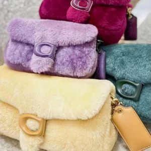 Inverno travesseiro tabby fuzzy lã satchel pochette saco de luxo designer mulheres pele shearling mens embreagem sacos cruz corpo totes bolsa vintage aba fofo sacos de ombro